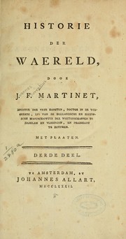 Cover of: Historie der waereld