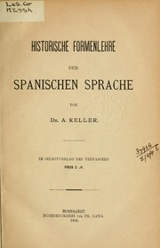 Cover of: Historische Formenlehre der spanischen Sprache