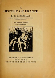 Cover of: A history of France by Henrietta Elizabeth Marshall