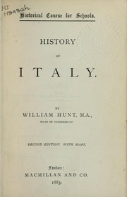 Cover of: History of Italy: with maps