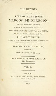 Cover of: The history of the life of the squire, Marcos de Obregon