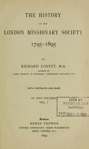 Cover of: The history of the London Missionary Society, 1795-1895