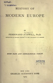 Cover of: History of modern Eruope by Ferdinand Schevill