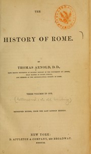 Cover of: History of Rome by Arnold, Thomas