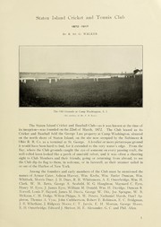 History of the Staten Island cricket and tennis club, 1872-1917, Livingston, Staten Island by Randolph St. George Walker