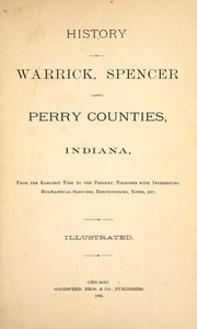 Cover of: History of Warrick, Spencer, and Perry Counties, Indiana by 