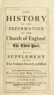 Cover of: History of the reformation of the Church of England by Burnet, Gilbert