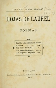 Cover of: Hojas de laurél: poesías