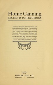 Cover of: Home canning recipes & instructions ... | Butler mfg. co