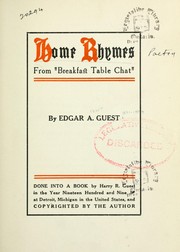 Cover of: Home rhymes by Edgar A. Guest