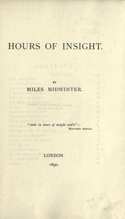 Cover of: Hours of insight by Miles Midwinter