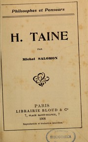 Cover of: H. Taine by Michel Salomon