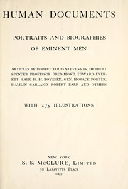 Cover of: Human documents: portraits and biographies of eminent men