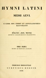 Cover of: Hymni Latini medii aevi by Franz Joseph Mone