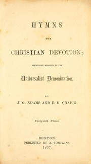 Cover of: Hymns for Christian devotion: especially adapted to the Universalist denomination