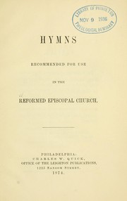 Cover of: Hymns recommended for use in the Reformed Episcopal Church