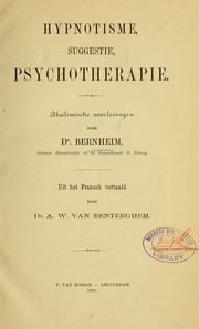 Cover of: Hypnotisme, suggestie, psychotherapie by H. Bernheim