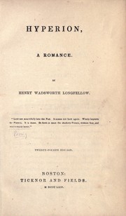 Cover of: Hyperion, a romance | Henry Wadsworth Longfellow