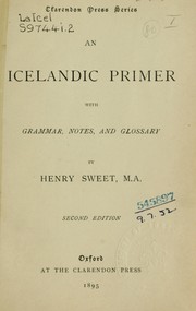 Cover of: An Icelandic primer by Henry Sweet