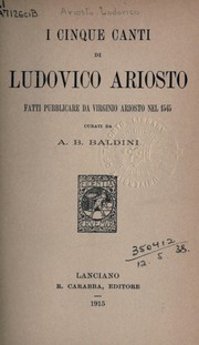 Cover of: I cinque canti di Ludovico Ariosto by Lodovico Ariosto