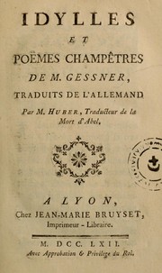 Cover of: Idylles et Poëmes champêtres de M. Gessner