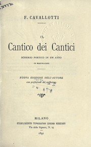 Cover of: Il Cantico dei Cantici: scherzo poetico in un atto