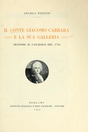 Cover of: Il conte Giacomo Carrara e la sua galleria: secondo il catalogo del 1796
