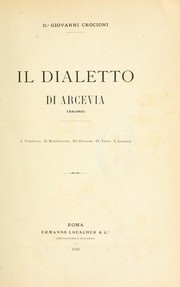 Cover of: Il dialetto di Arcevia (Ancona)