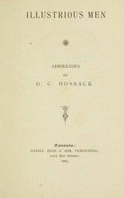 Cover of: Illustrious men | Donald C. Hossack