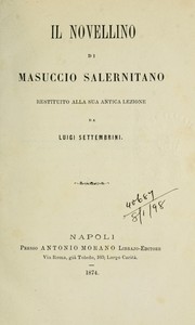 Cover of: Il novelino by Masuccio Salernitano