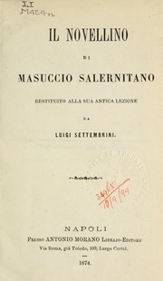 Cover of: Il novellino by Masuccio Salernitano