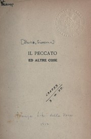 Cover of: Il peccato: ed altre cose