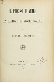 Cover of: Il processo di Verre by Ettore Ciccotti, Ettore Ciccotti