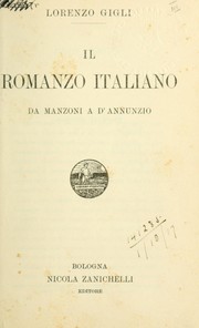 Cover of: Il romanzo italiano da Manzoni a d'Annunzio