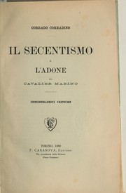 Cover of: Il secentismo e L'Adone del Cavalier Marino: Considerazioni critiche