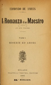 Cover of: Il romanzo d'un maestro