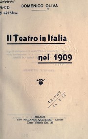 Cover of: Il teatro in Italia nel 1909 by Domenico Oliva