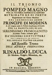 Cover of: Il trionfo di Pompeo Magno per la vittoria riportata contro Mitridate, re di Ponto by Antonio Capponi