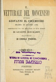 Cover of: Il vetturale del Moncenisio by Joseph Bouchardy