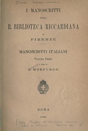 I manoscritti della R. Biblioteca riccardiana di Firenze by Biblioteca riccardiana