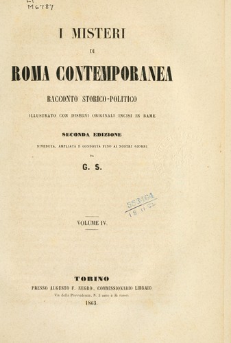 I misteri di Roma contemporanea by G. S.