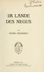 Im Lande des Negus by Georg Escherich