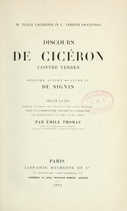 Cover of: In C. Verrem orationes =: Discours de cicéron contre Verrès : 2e action, livre 4, de signis