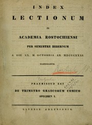 Cover of: Index lectionum in Academia Rostochiensi