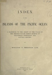 Cover of: An index to the islands of the Pacific Ocean by William T. Brigham