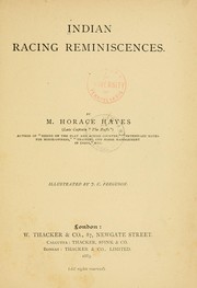 Indian racing reminiscences by M. Horace Hayes