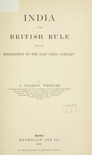 Cover of: India under British rule by James Talboys Wheeler