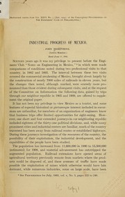 Cover of: Industrial progress of Mexico