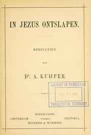 Cover of: In Jezus ontslapen: meditatien