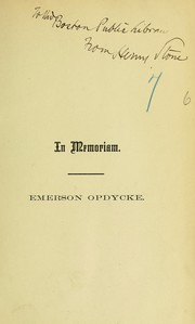 In memoriam. Emerson Opdycke by Henry Stone